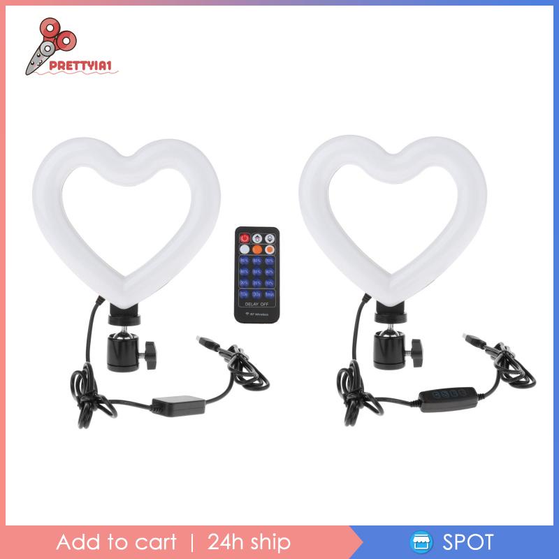 [Prettyia1] ✨Bảng Phấn Trang Điểm Kiểu Dáng Xinh Xắn Đáng Yêu✨ Vòng Đèn Led Selfie Trang Điểm Trái Tim 6 Inch (Prettyia1)