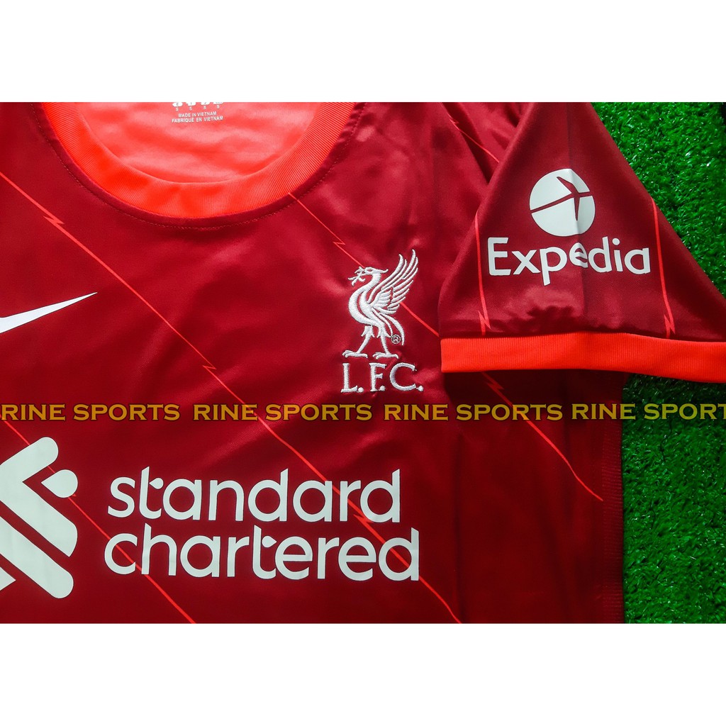 Bộ Áo bóng đá Liver - liverpool  sân nhà hàng Thailand chuẩn thi đấu 100. mùa mới 2021 - 2022