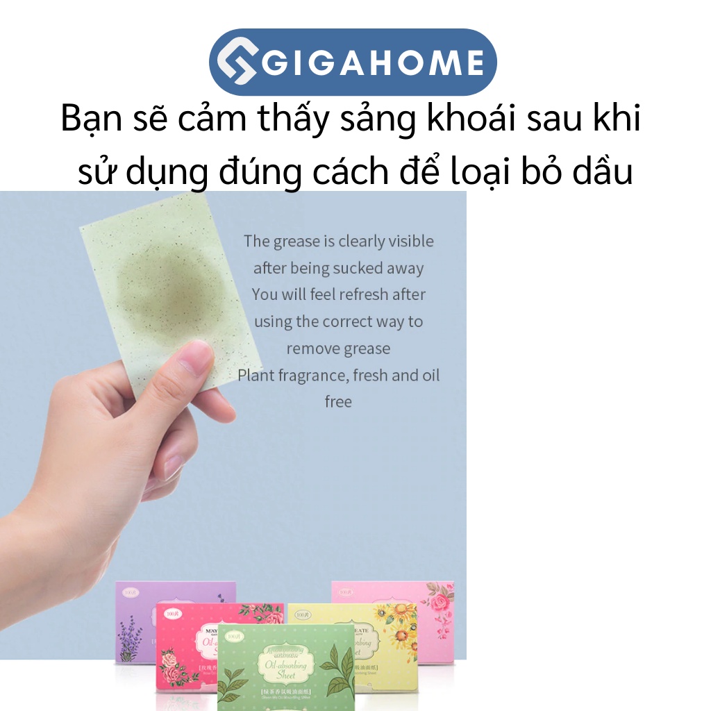 Gói 100 Tờ Giấy Thấm Dầu Da Mặt GIGAHOME Hàng Nội Địa Trung 8020