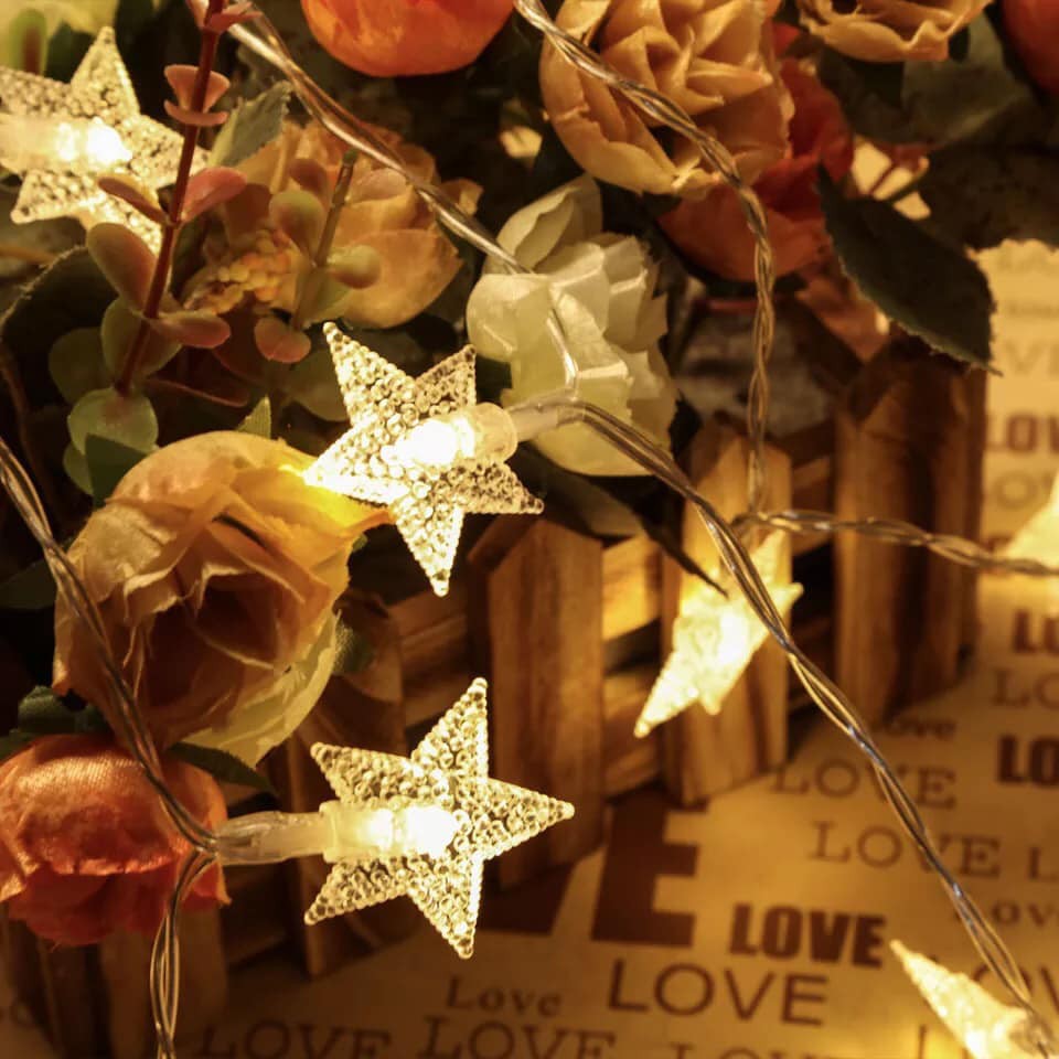 Dây đèn nháy led trang trí hình ngôi sao 3m/ 6m usb, 3m cắm điện đủ màu | BigBuy360 - bigbuy360.vn