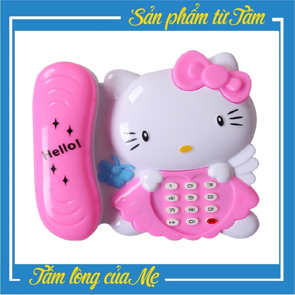 Đồ Chơi Điện Thoại Bàn Mèo Kitty Dùng Pin Có Đèn Nhạc