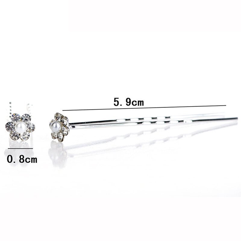 Set 40 Trâm Cài Tóc Hình Bông Hoa Đính Ngọc Trai Nhân Tạo Sang Trọng