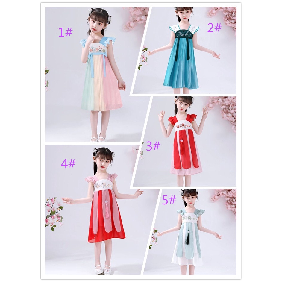 Đầm Hán Phục Chất Liệu Voan Phong Cách Trung Hoa Cho Bé