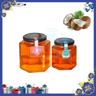 Combo 10 hũ thủy tinh lục giác 500ml đựng thực phẩm