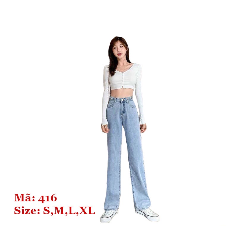 Quần Baggy jean nữ đẹp ❤️FREESHIP❤️ quần jean nữ ống suông rộng mẫu mới chất bò cao cấp A-T Fashion - QBGJN416
