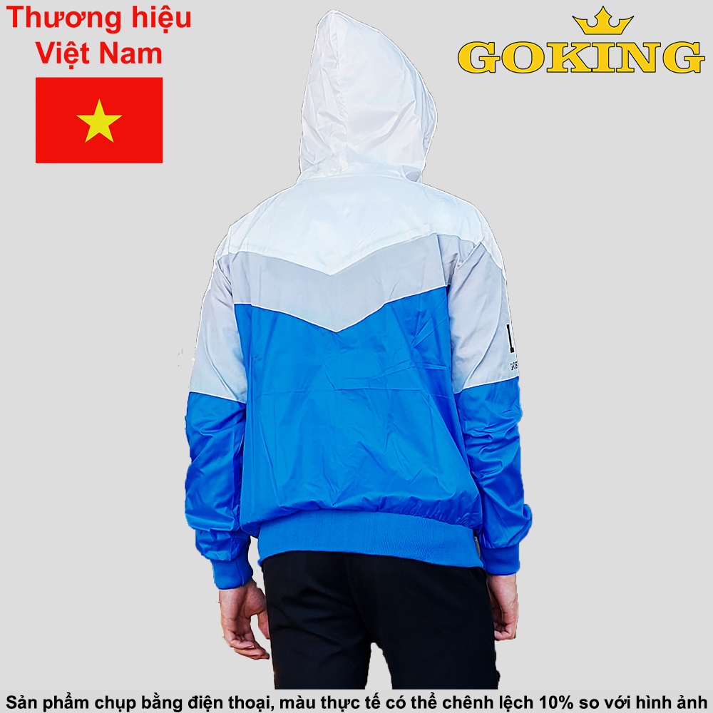 Áo khoác dù teen nam nữ GOKING, phối 3 màu thời trang. Áo gió chống nắng gió lạnh, giữ ấm tốt. Hàng Việt Nam cao cấp