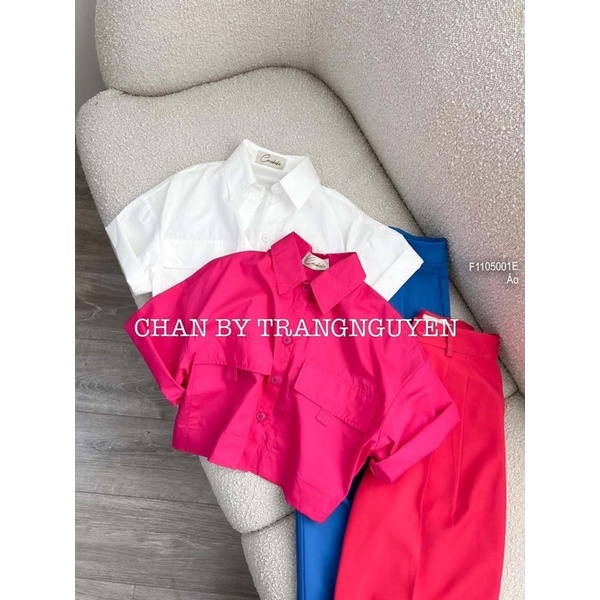 Áo sơ mi nữ croptop tay ngắn phối túi nắp nhiều màu VIENS STORE