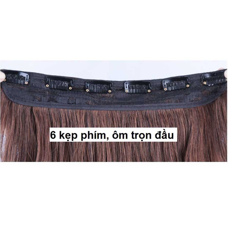 Tóc giả kẹp nửa dầu 60cm 💖FREESHIP💖 Kẹp dải 6 phím 60cm