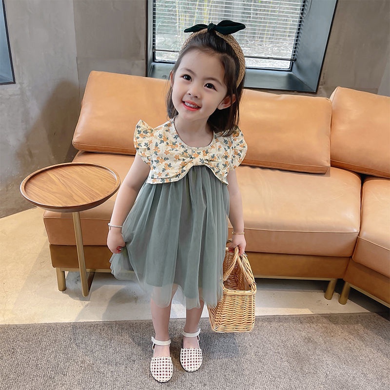 Đầm Công Chúa In Hoa Kiểu Phương Tây Xinh Xắn Cho Bé Gái