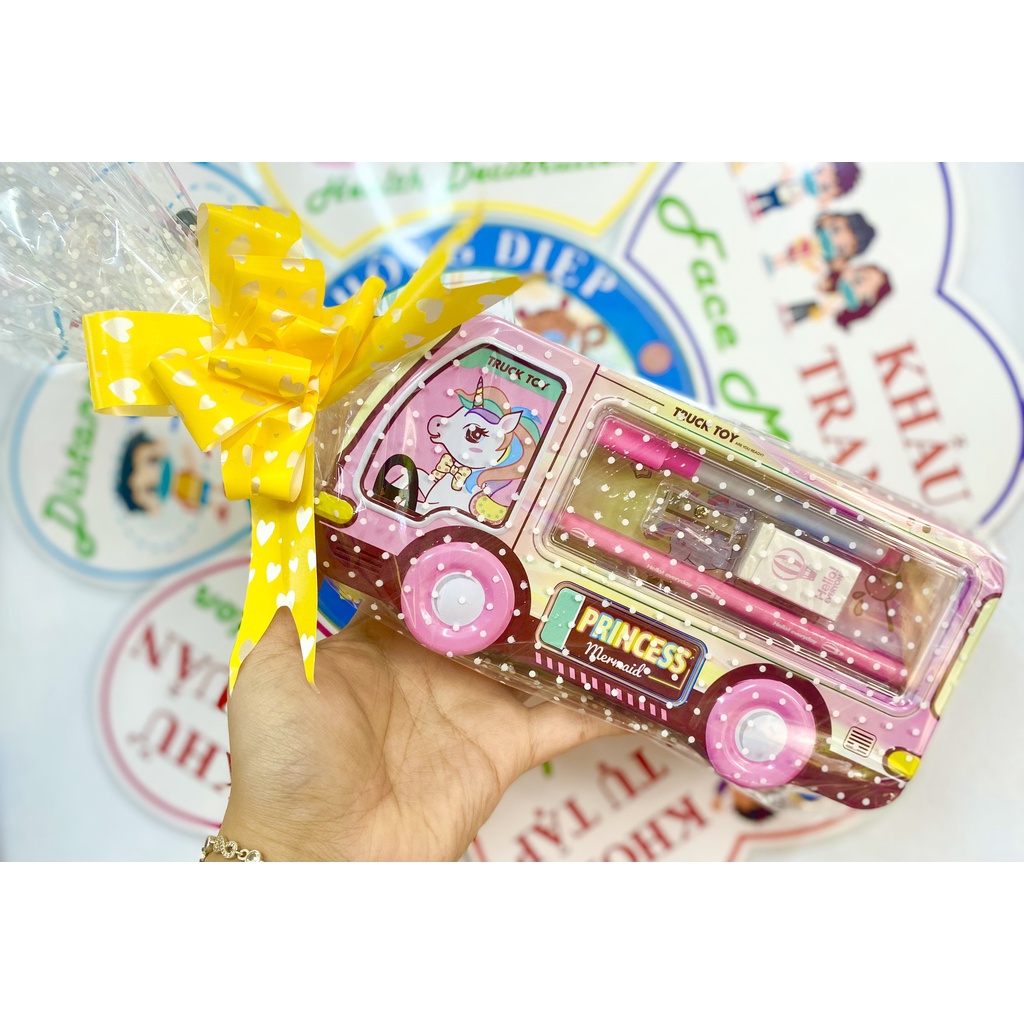 Bộ Dụng Cụ Hộp Bút Xe Buýt Siêu Đáng Yêu, giao mẫu ngẫu nhiên