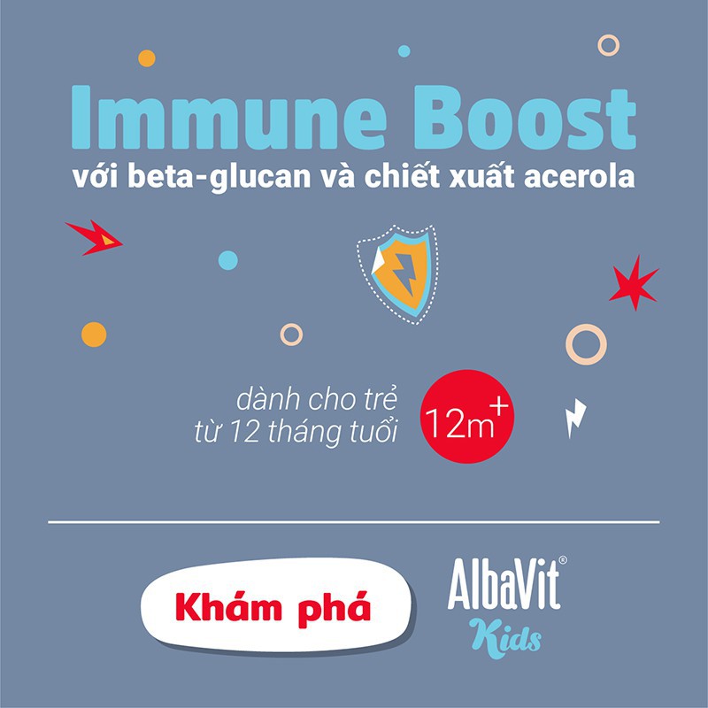 Albavit Kids Immune Boost chai 150ml - Giúp tăng cường đề kháng ở trẻ