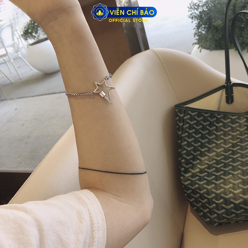 Lắc tay bạc nữ họa tiết Ngôi sao chất liệu bạc Thái 925 thời trang phụ kiện trang sức nữ Viễn Chí Bảo L00020