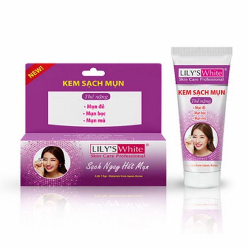 kem sạch mụn lily’s white thể nặng 12g