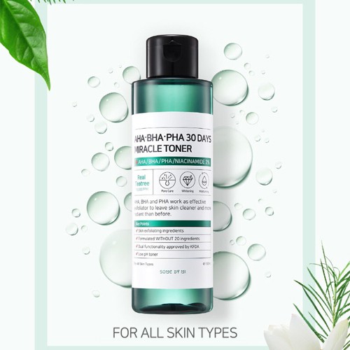 SOME BY MI - Toner cải thiện mụn trong vòng 30 Days Miracle Toner AHA BHA PHA tràm trà