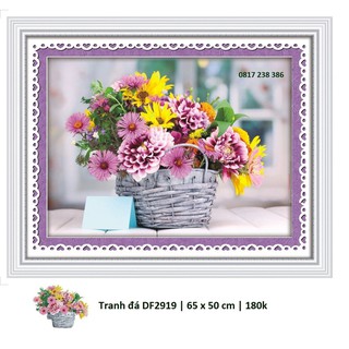 Tranh đính đá giỏ hoa df2919