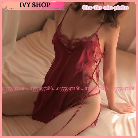 Váy Ngủ Phi Lụa Xẻ Sườn Xương Cá Gợi Cảm - XC170 - Đầm Ngủ Sexy Freesize, BigSize