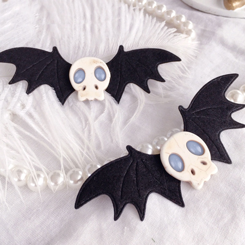 Kẹp Tóc Trang Trí Cánh Dơi / Đầu Lâu Phong Cách Gothic Dịp Halloween