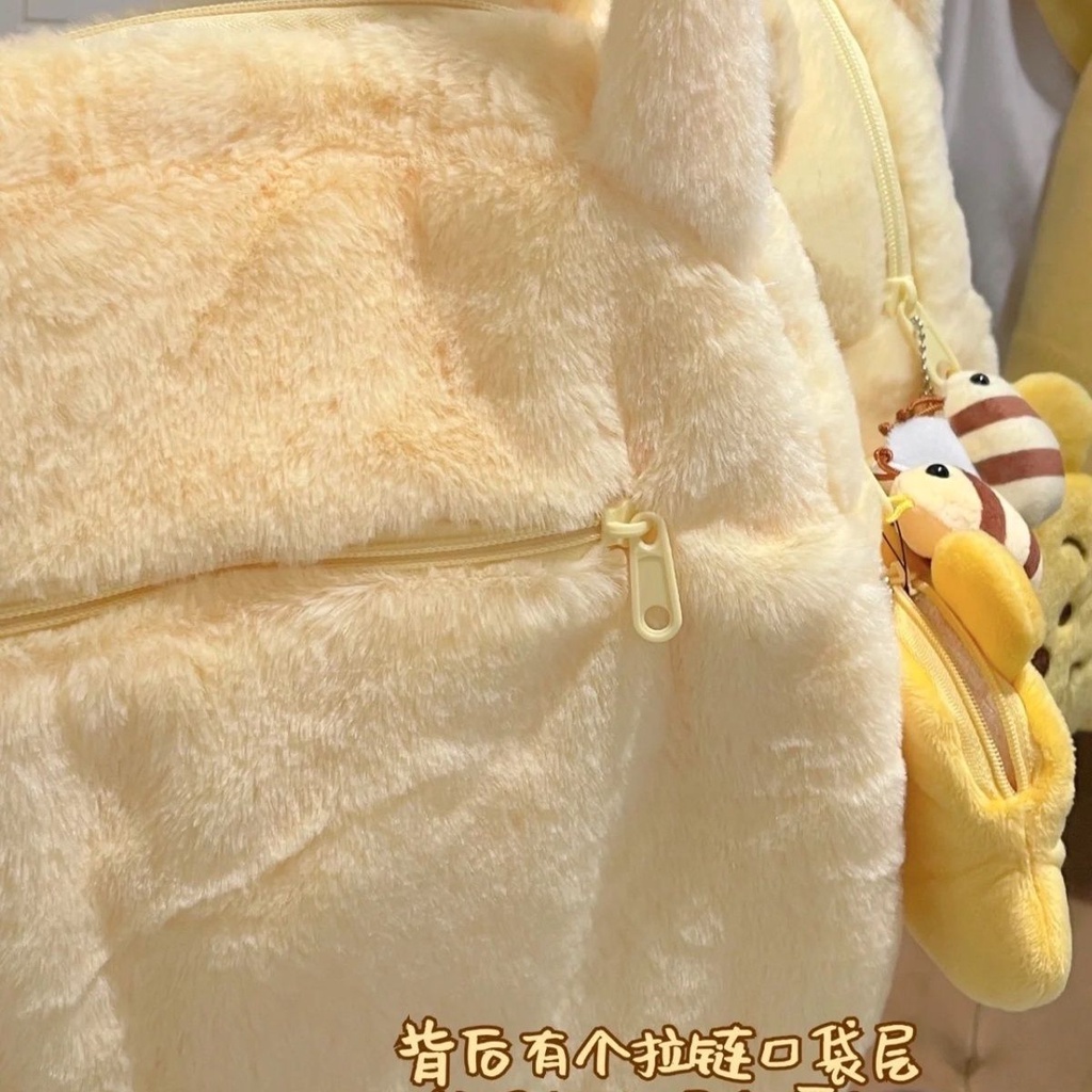 Túi Xách Đeo Vai Disney Gấu Pooh Dễ Thương Bằng Bông Kích Thước Lớn 35 X 30 X 6CM - Dành cho laptop 13 inch