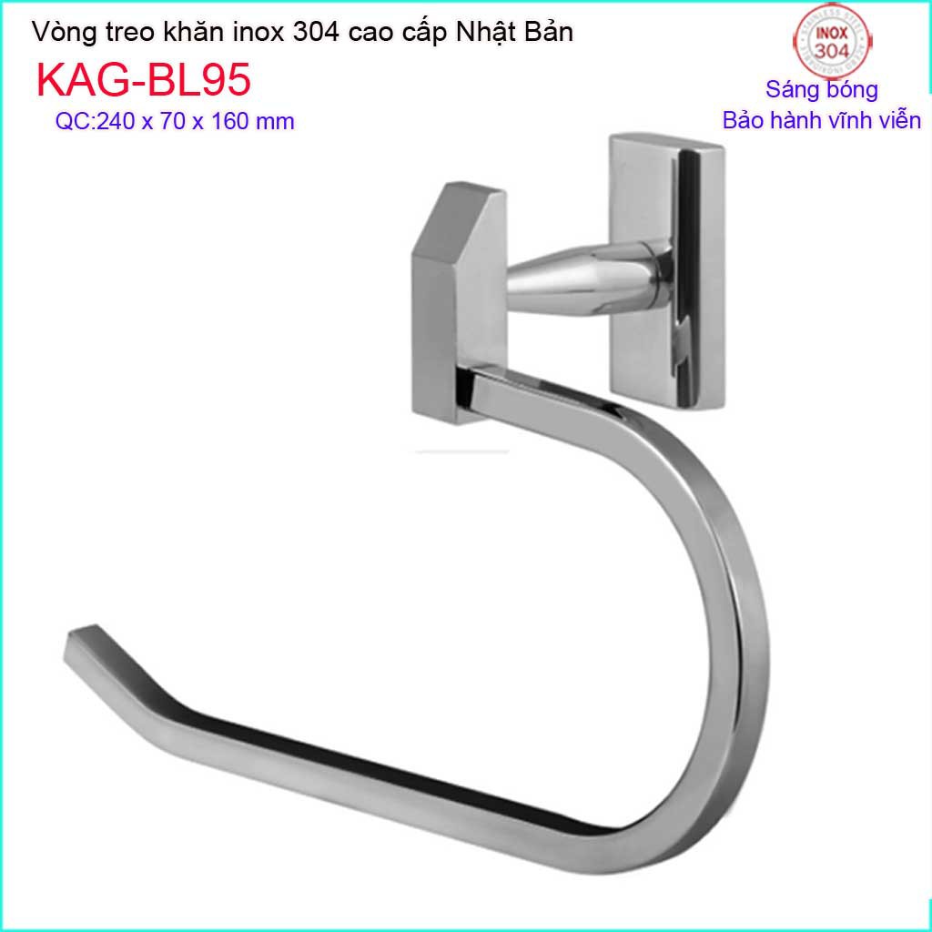 Vòng treo khăn Inox Kace, Vòng treo khăn tắm Inox SUS304 Nhật Bản KAG-BL35 KAG-BL95 KAG-BL96