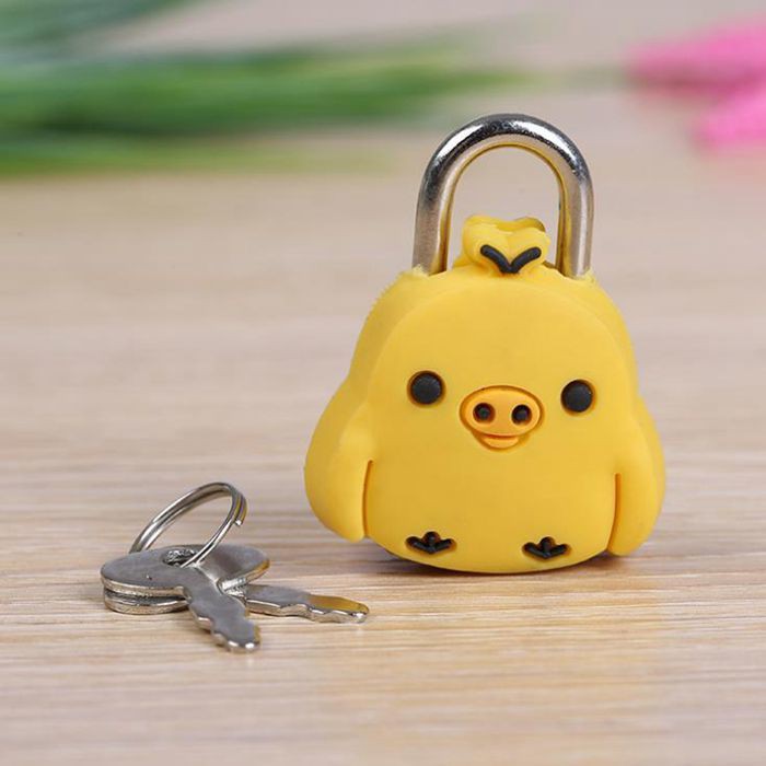 Lightweight Lock Trunklock Safety Lock Creative Cartoon Mini Doll Metal Padlock Lock Dormitory-Style Small Lock