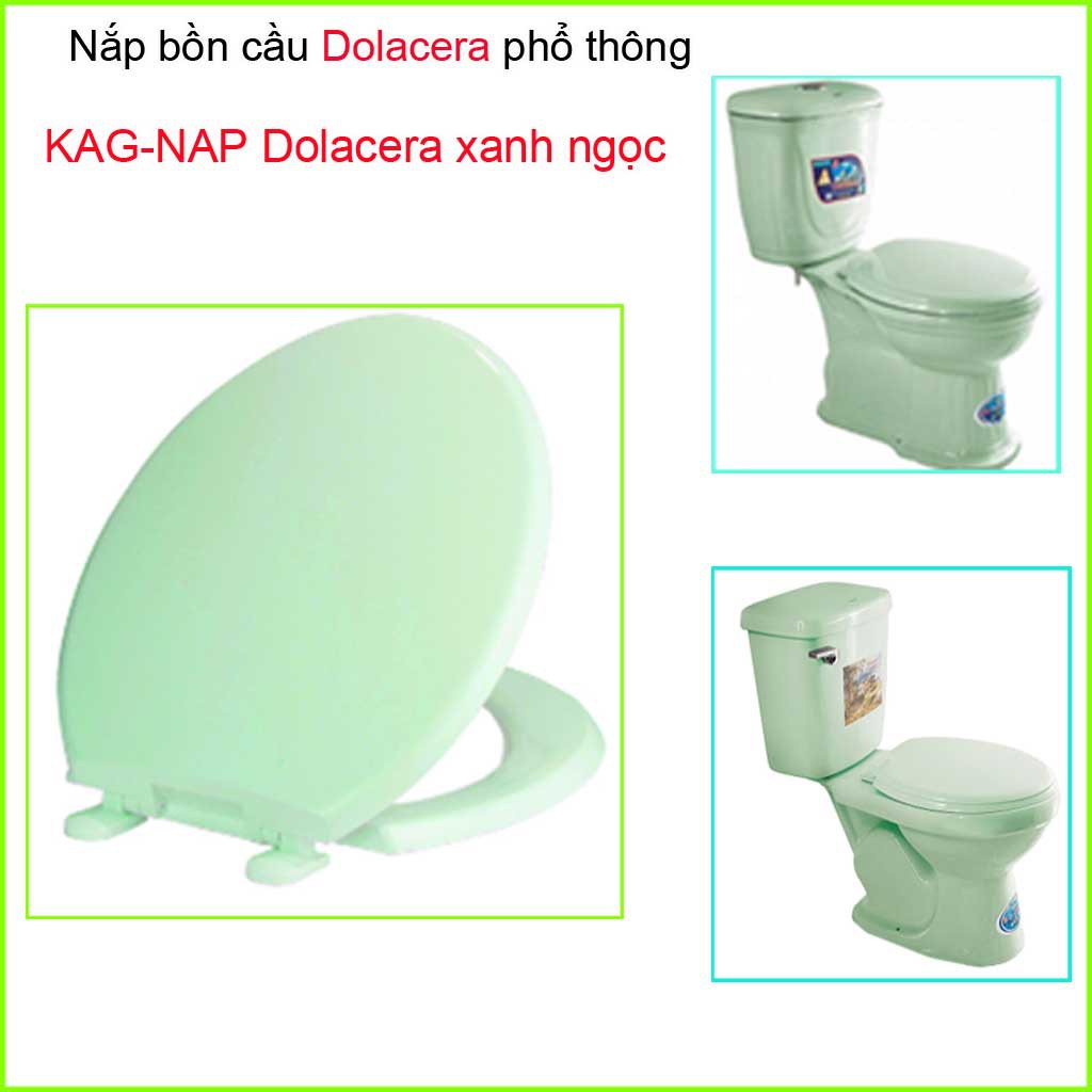 Nắp bồn cầu KAG- NAP Dolacera xanh ngọc, Nắp ngồi xí bệt 2 khối Dola xanh cốm