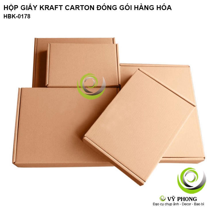 HỘP GIẤY CARTON NẮP GÀI CAO CẤP 3 LỚP SÓNG E GÓI HÀNG HỘP GIẤY KRAFT ĐỰNG QUÀ CHUYỂN PHÁT NHANH BƯU ĐIỆN HBK-0178