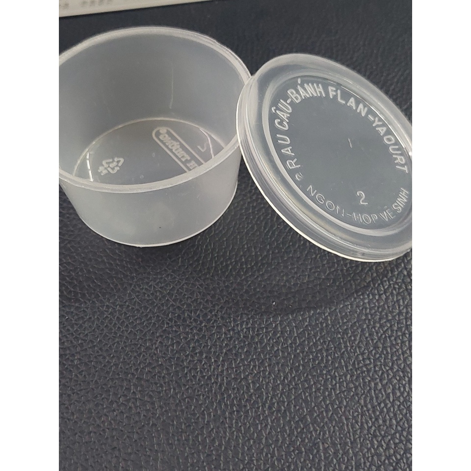 BỘ 50 KHUÔN RAU CÂU BÁNH FLAN 02 -6.3CM KÈM NẮP ĐẬY 6.3 x 6.3 cm, cao 3CM - 65ml