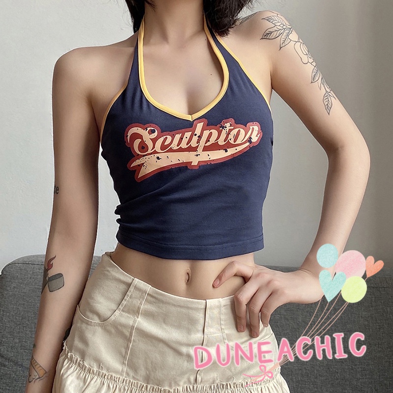 DUNEA Áo Tank Top Hoạ Tiết In Hợp Thời Trang Cho Nữ