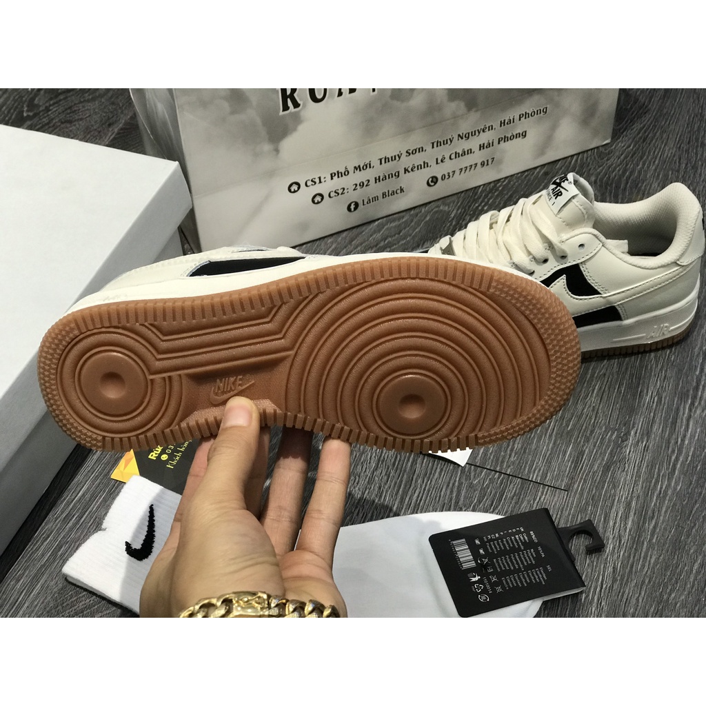 Siêu Phẩm Giày Thể Thảo Sneaker AF1 Kem Đen Đế Nâu Cao Cấp Ảnh Thật + freeship + Tặng Tất