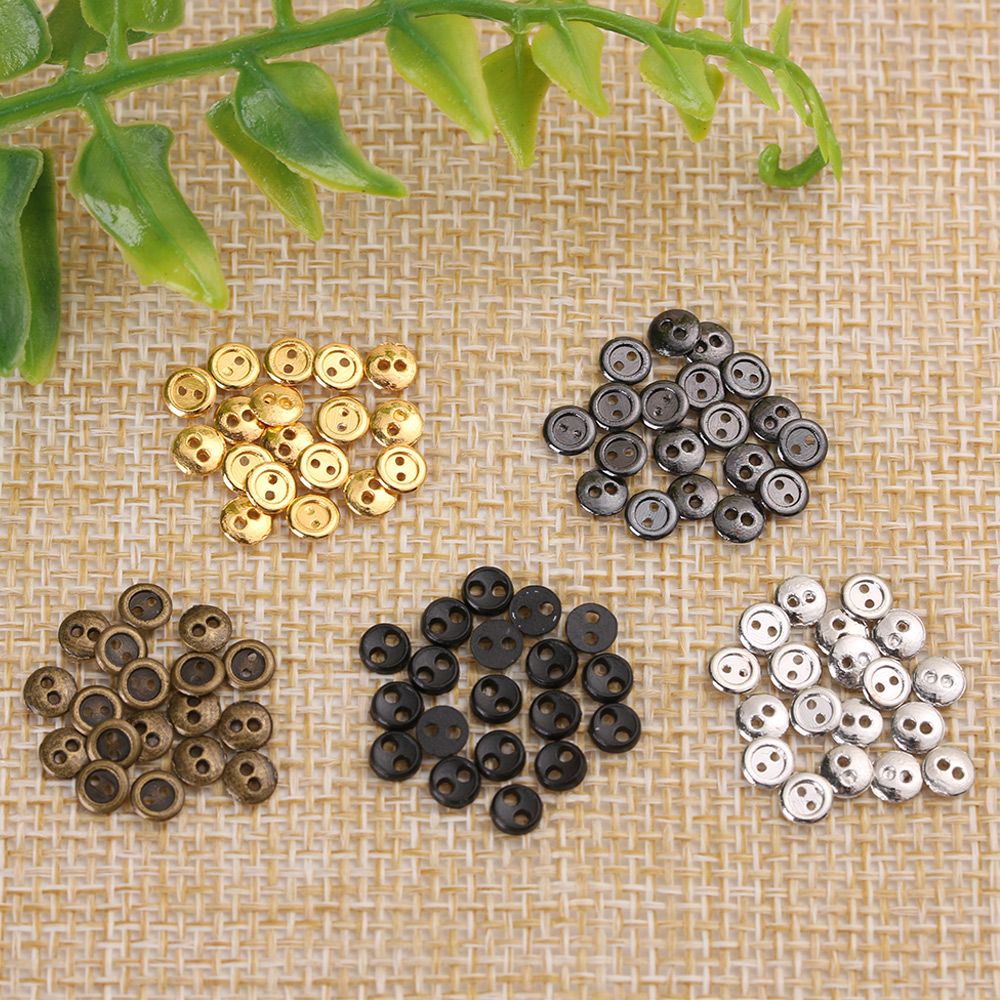 Set 20/40 nút áo kim loại mini hai lỗ dễ thương dùng may quần áo búp bê DIY