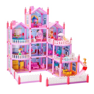 ✔Nhà chơi cho trẻ em nhà búp bê lắp ráp biệt thự búp bê Barbie bộ công chúa lâu đài mô phỏng ngôi nhà cô gái đồ chơi