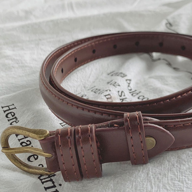 Thắt Lưng Da PU Mỏng Phong Cách retro Thời Trang Mùa Hè