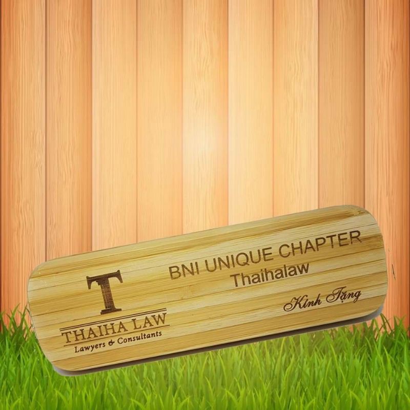 Bộ bút tre + hộp đựng bằng tre, khắc nội dung theo yêu cầu