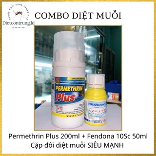 Combo 2 chai diệt muỗi : permethrin plus 200ml + fendona 10sc 50ml ''