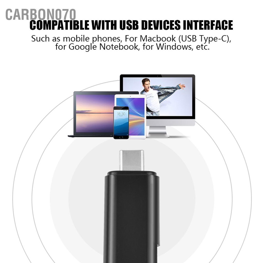 Carbon070 Đa chức năng 3 trong 1 USB OTG Type C Đầu đọc thẻ TF cho điện thoại thông minh &amp; máy tính