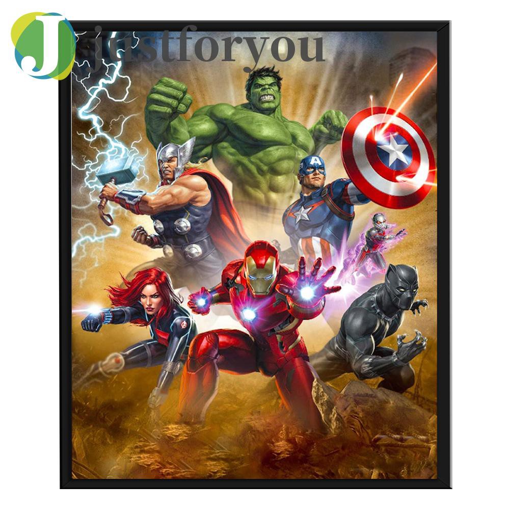 Bộ Tranh Thêu Chữ Thập 11ct Họa Tiết Phim Avengers