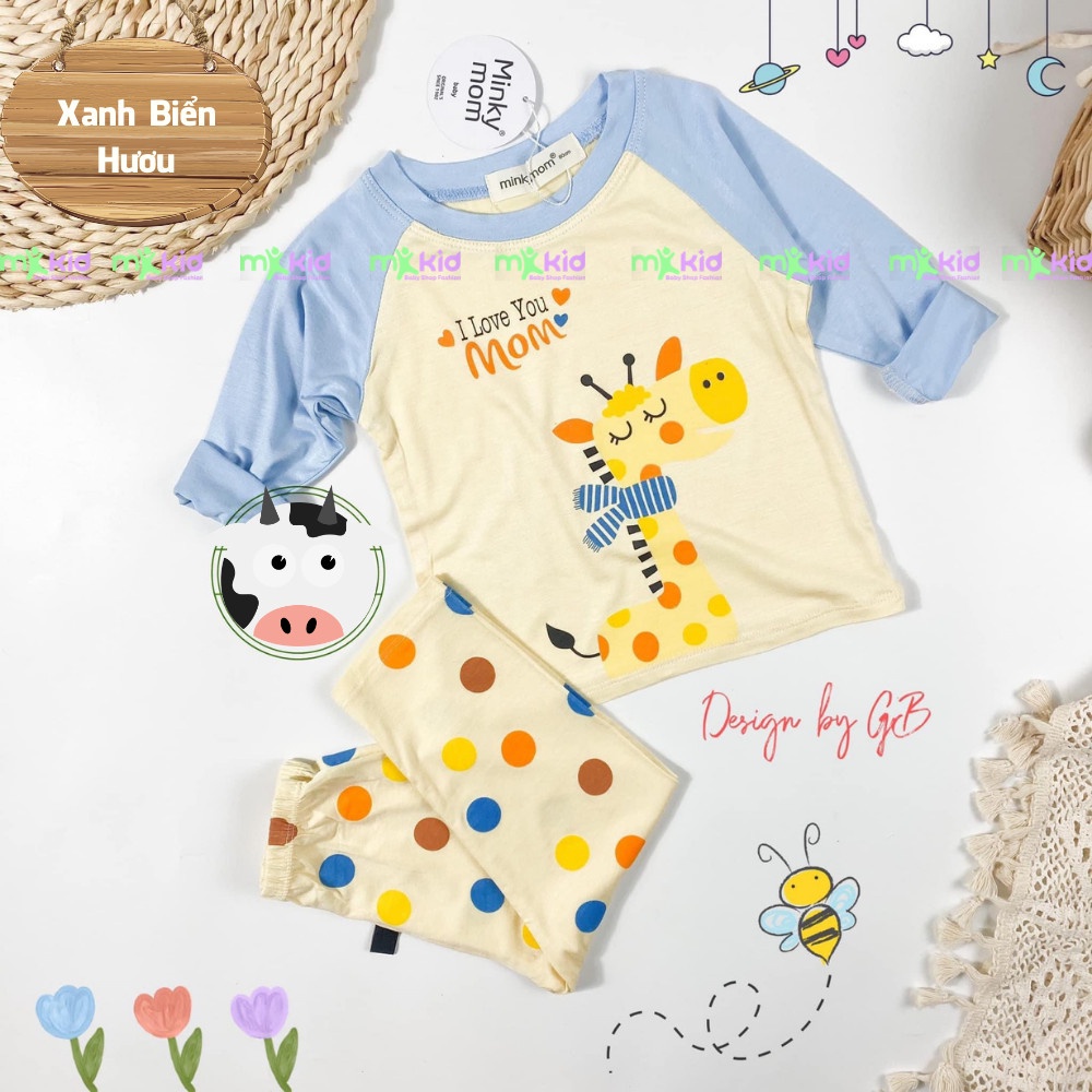 Bộ Thu Đông Dài Tay Cho Bé 6-26KG 💖Bộ Thun Lạnh Dài Tay Cho Bé Trai Bé Gái với họa tiết Trái Cây dễ thương .