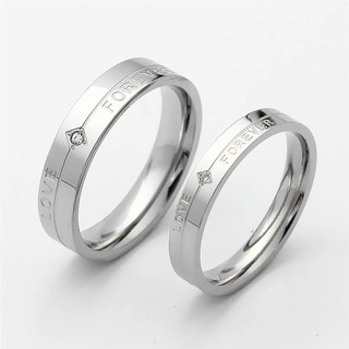 Nhẫn cặp đôi nam nữ forever and love đính đá sang trọng