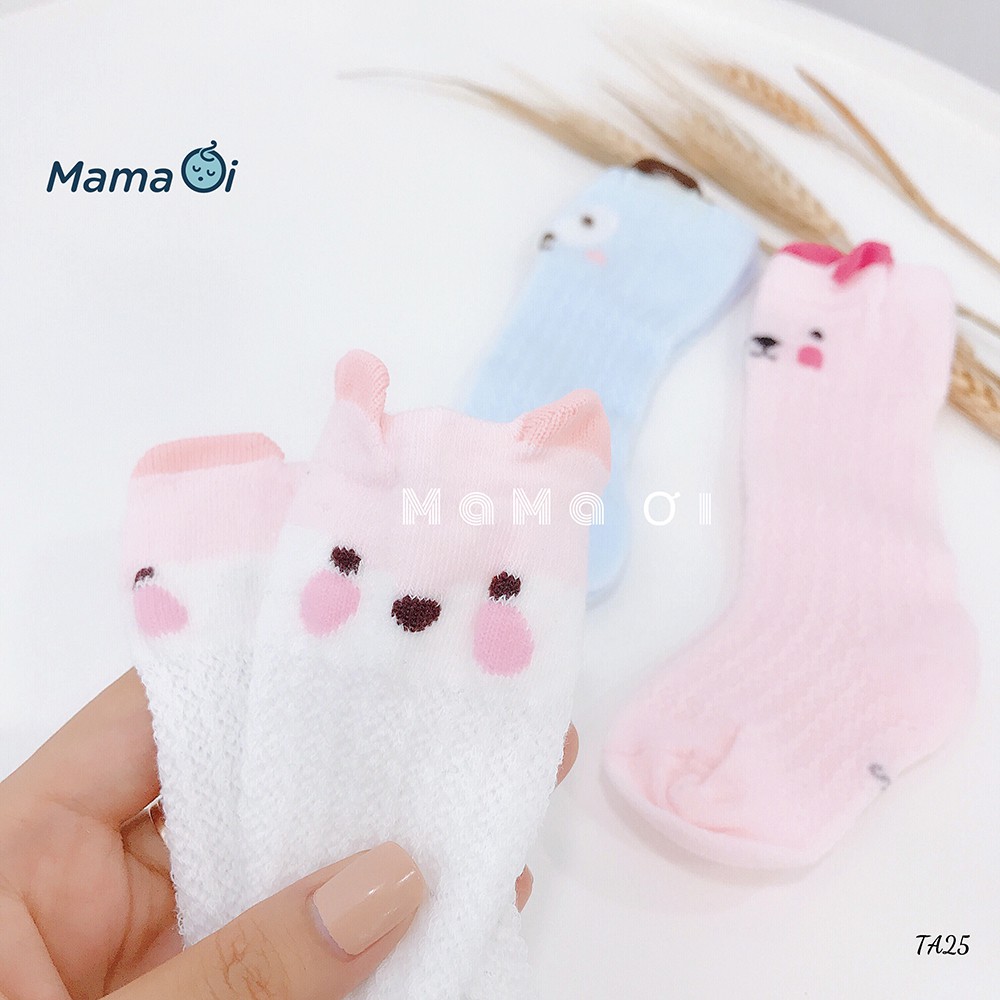 TA25 Set 3 đôi tất gấu cổ cao 3 màu cho bé mang đi chơi của Mama Ơi-Thời trang cho bé