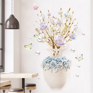 Decal dán tường bình hoa ngọc trang trí phòng khách