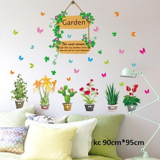 decal dán tường vườn hoa