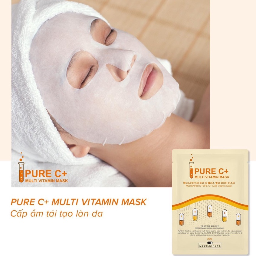 Mặt nạ dưỡng da trắng sáng Mediskinbyc Pure C+ Multi Vitamin Mask 25ml