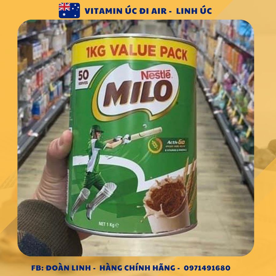 Sữa Milo Úc 1kg, Hàng chuẩn Úc,Sữa Milo nội địa Úc 1kg