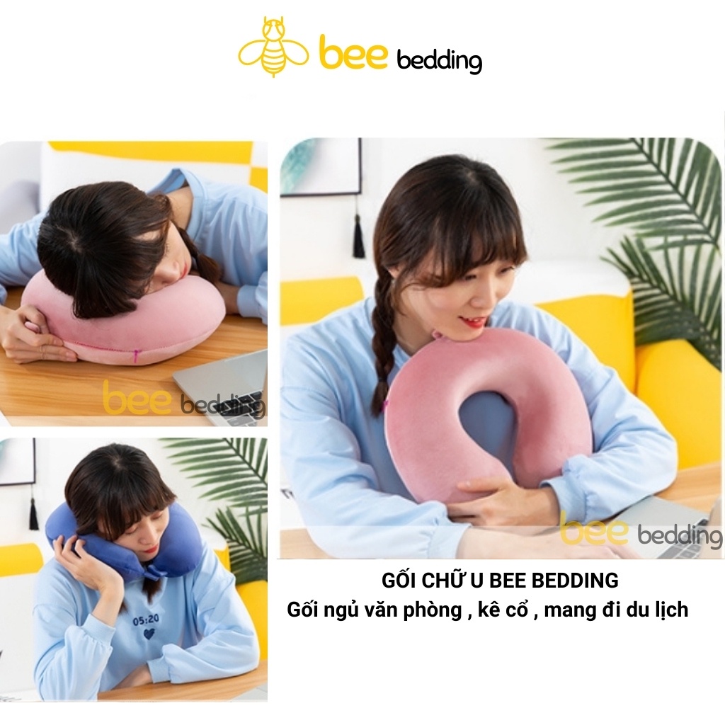Gối ngủ văn phòng chữ U, dùng kê cổ, tựa cổ, đeo ôm đầu - gối hình chữ U cho bé, đi du lịch, đi xe