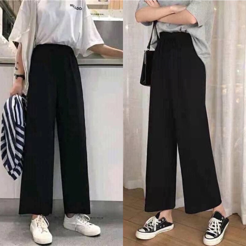 Quần Ống Xuông Cạp Chun, Quần Ống Rộng Nữ