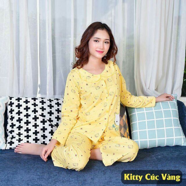 Bộ Đồ Bầu Và Sau Sinh Cài Cúc- 100% cotton