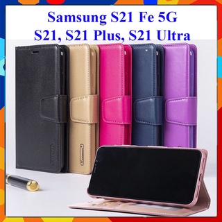 [FreeShip] Bao da dạng ví Samsung S21 Fe 5G, S21 5G, S21 Plus, S21 Ultra hiệu Hanman có nắp gập, ngăn đựng thẻ tiện lợi