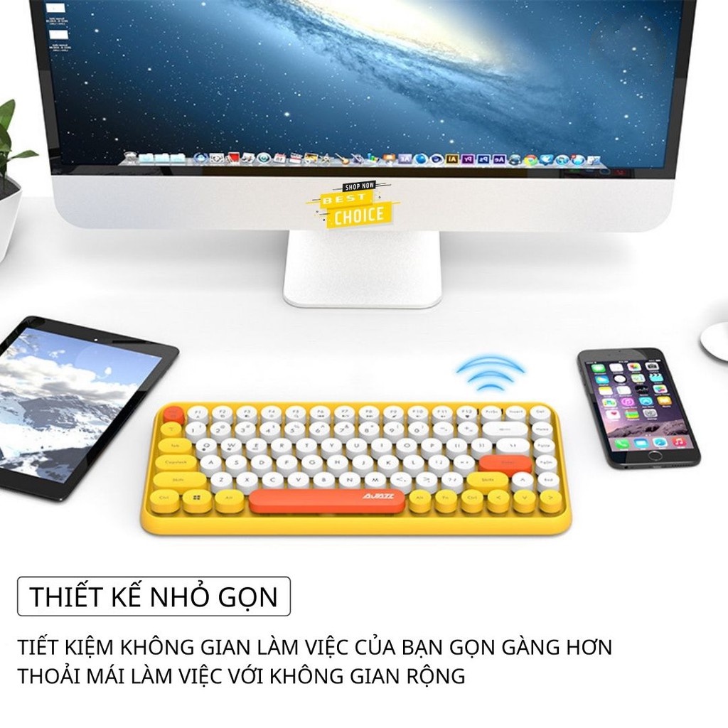 Bàn Phím Không Dây Bluetooth 308i Dành Cho Máy Tính, Điện Thoại