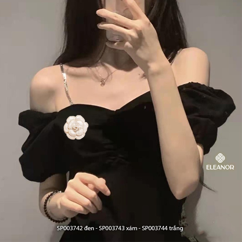 Ghim cài áo nữ Eleanor Accessories hình hoa hồng đính ngọc trai nhân tạo phụ kiện thời trang 3742