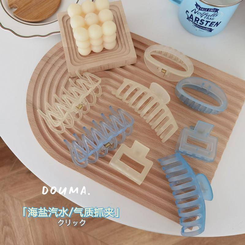 Kẹp tóc trong suốt hình cá mập màu xanh dương và trắng dễ thương phong cách Hàn Quốc cổ điển thời trang cho nữ